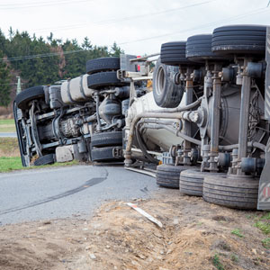 Truck overturned on Maryland road - Trucking Accidents In Maryland - The Yolles Legal Group